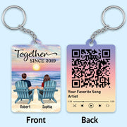 Bitmoji Acrylic BeachView Keychain for Couples