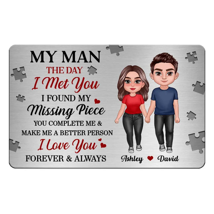 My MAN Personalized Metal Wallet Card