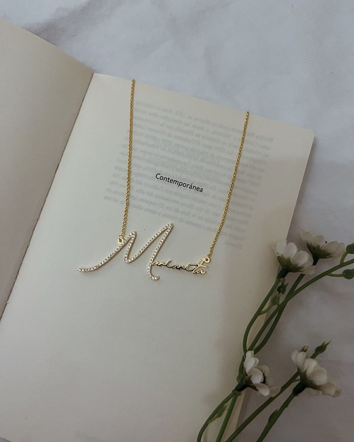 Crystal Signature Name Necklace
