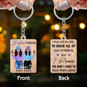 To My Besties Personalized Wooden Keychain