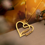 Special Love Style Couple Name Necklace - Gold