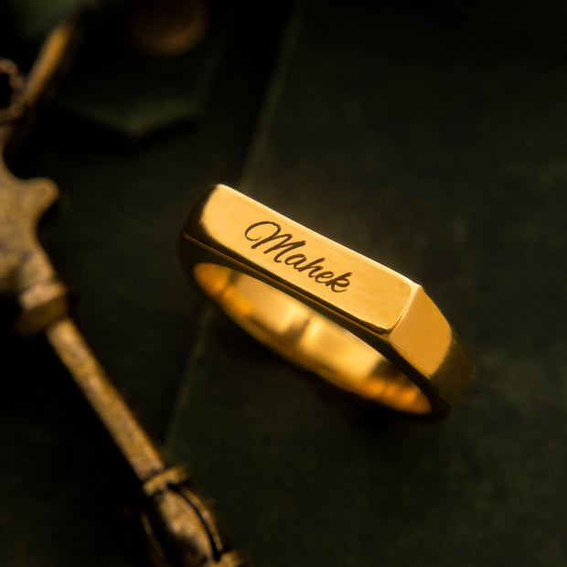 Engraved Name Ring - Gold