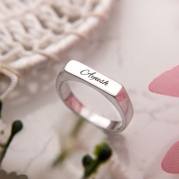Engraved Name Ring - Silver