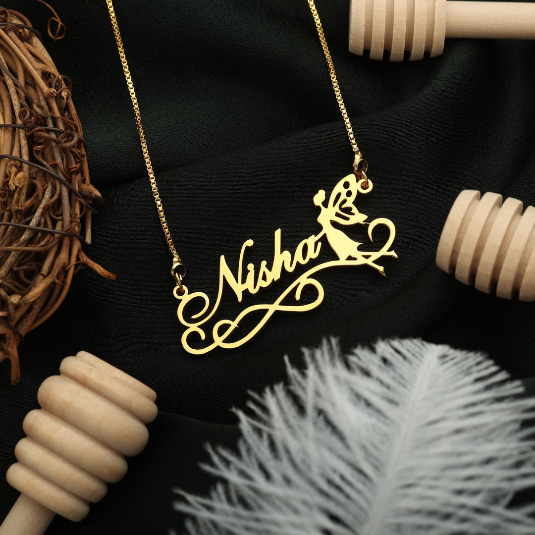 Fairytale Style Name Necklace - Gold