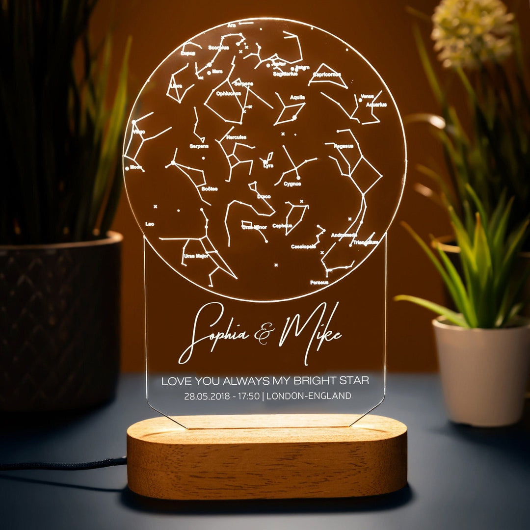 THE STAR MAP Personalized LAMP