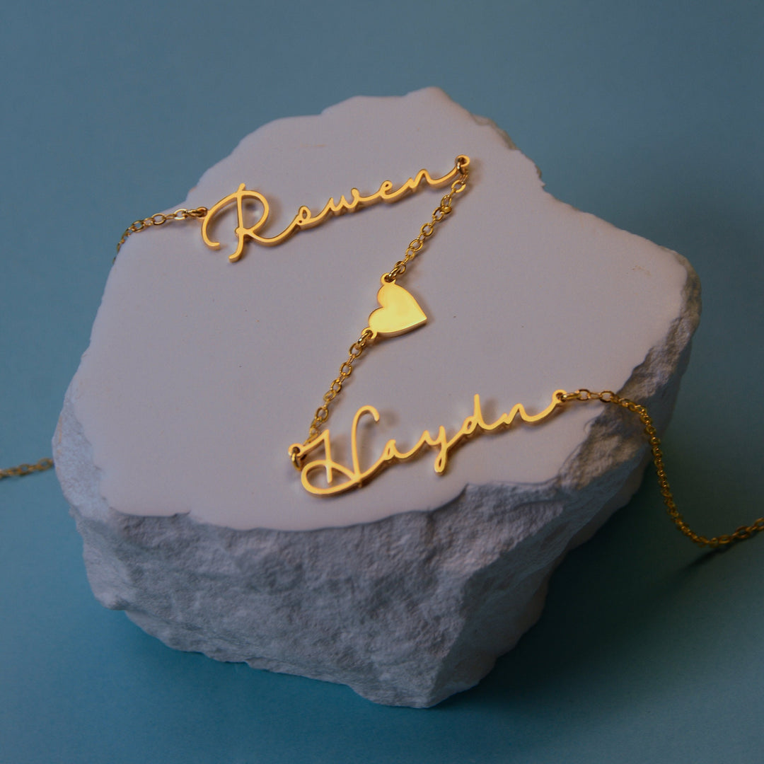 Double Name Heart Necklace